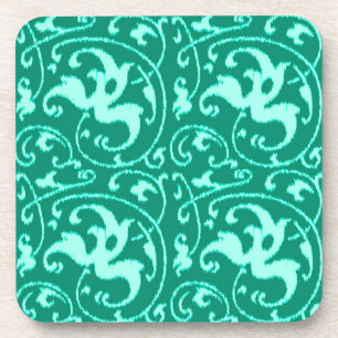 Porta-copo Ikat Floral Damask - Turquoise e Aqua