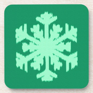 Porta-copo Ikat Snowflake - Pinheiro e horta verdes