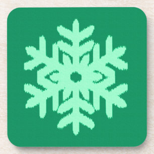 Porta-copo Ikat Snowflake - Pinheiro e horta verdes