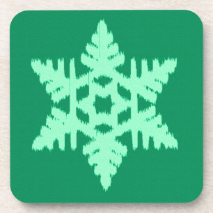 Porta-copo Ikat Snowflake - Pinheiro e horta verdes