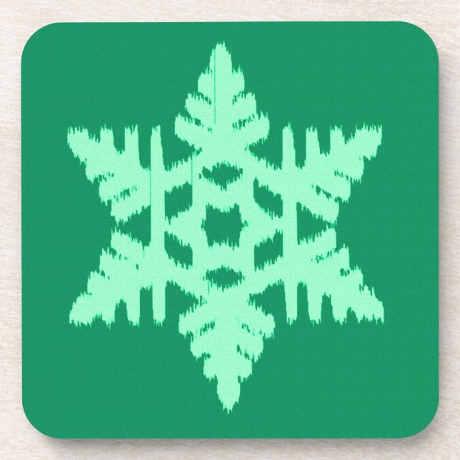 Porta-copo Ikat Snowflake - Pinheiro e horta verdes (Frente)