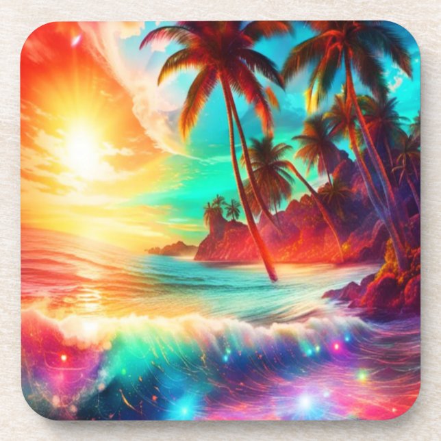 Porta-copo Ilha Tropical Fantasy (Frente)