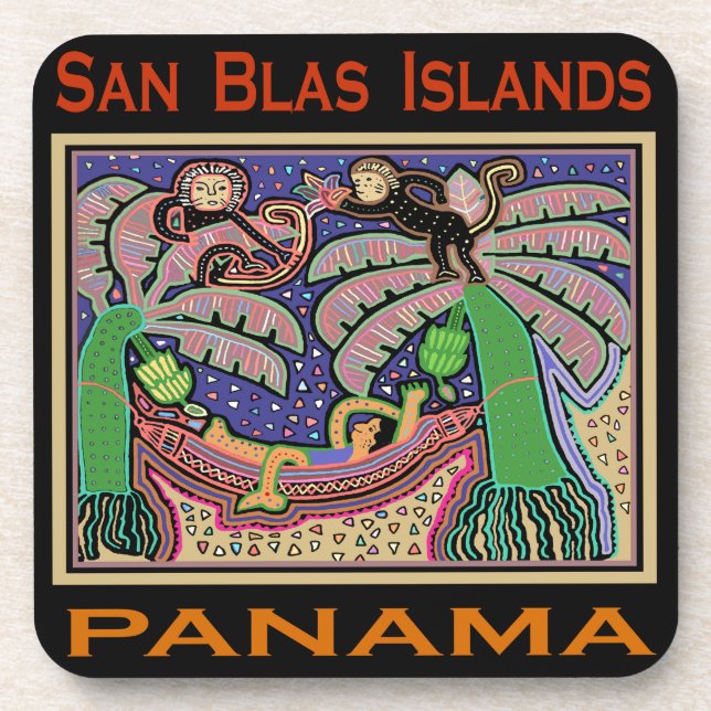 Porta-copo Ilhas San Blas Panamá Mola (Frente)