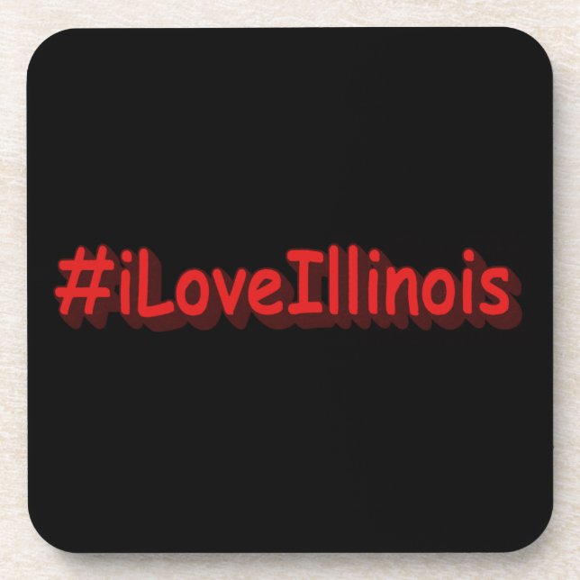 Porta-copo "#iLoveIllinois " Design bonito. Comprar Agora (Frente)