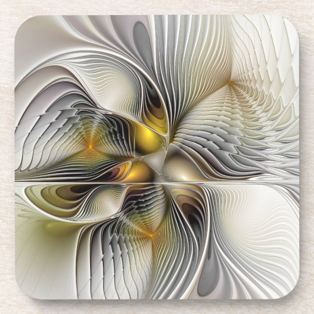 Porta-copo Ilusão Óptica Abstrata Fractal 3D Com Profundidade (Frente)