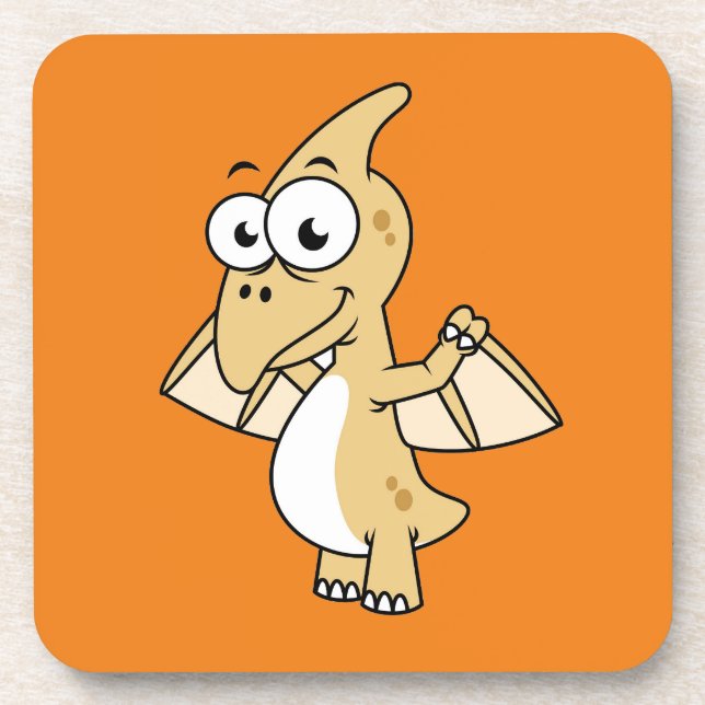 Porta-copo Ilustração Bela De Um Pterodactilo. 2 (Frente)