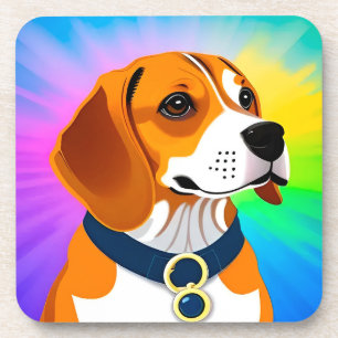 Porta-copo Ilustração Colorida de Cachorro de Desenho Animado