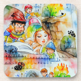 Porta-copo Ilustração de Contorno de Fadas Quimáticas