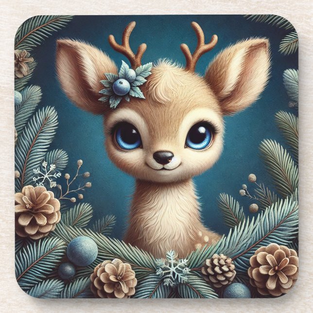 Porta-copo Ilustração de Fawn Fofa (Frente)