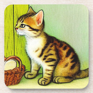 Porta-copo Ilustração de Gato de Tabby de Vintage