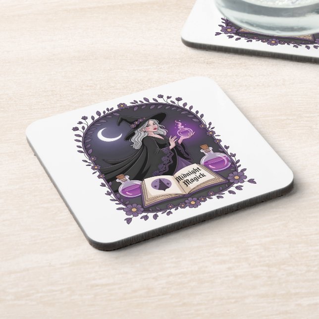 Porta-copo Ilustração de Magia da Meia-Noite de uma Jovem Bru (Left Side)