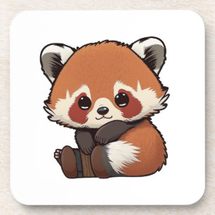 Porta-copo Ilustração de panda vermelha de desenho animado