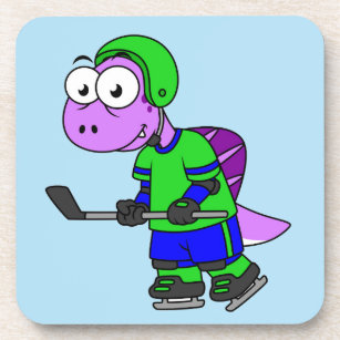 Porta-copo Ilustração De Um Jogador De Hockey Com Espinossaur