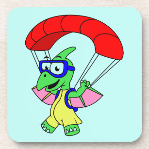 Porta-copo Ilustração De Um Paraquedas Pterodactilo.
