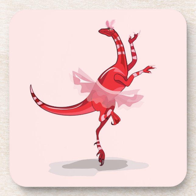 Porta-copo Ilustração De Um Raptor De Ballerina. (Frente)