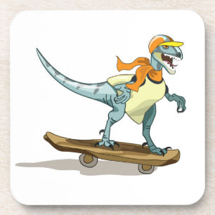 Porta-copo Ilustração De Um Skate De Raptor.