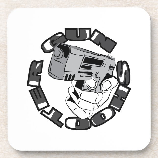 Porta-copo Ilustração do atirador de arma (Frente)