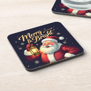 Porta-copo Ilustração do Papai Noel Alegre e Radiante Seguran