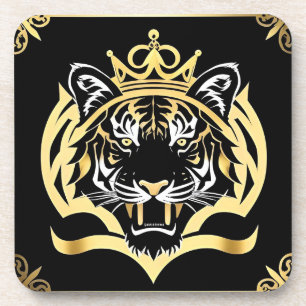 Porta-copo Ilustração Majestosa do Tigre Dourado