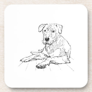 Porta-copo Ilustração Minimalista de Amante de Cães Rottweile