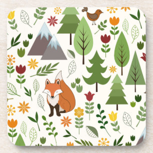 Porta-copo Ilustrações de Estilo Escandinavo em Creme