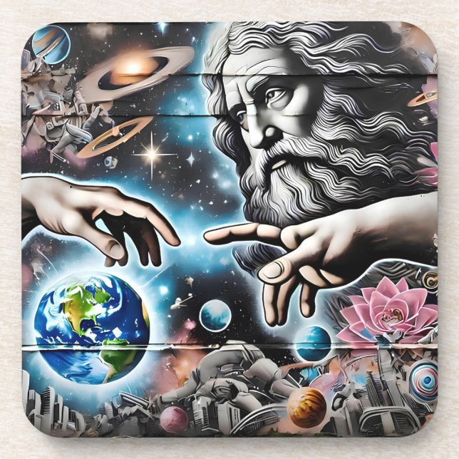 Porta-copo  image of god creating the universe (Frente)