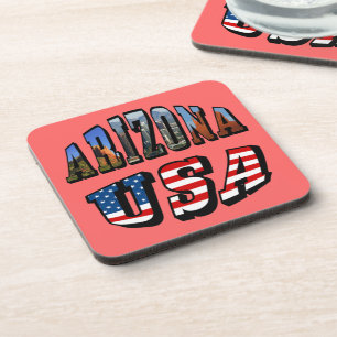 Porta-copo Imagem de arizona e Texto de Sinalizador EUA