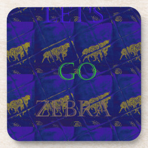 Porta-copo Impressão Abstrata Azul Francês "Vamos Zebra"