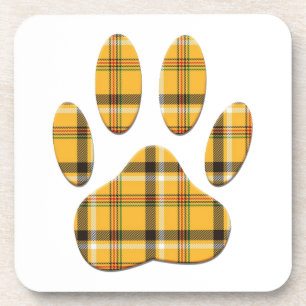 Porta-copo Impressão da Pata do Cão de Tartan