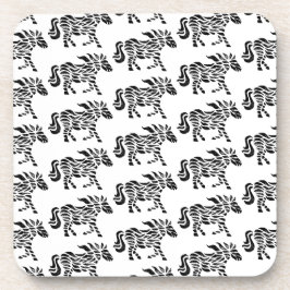 Porta-copo Impressão de Bloco de Madeira de Cavalo em abstrat