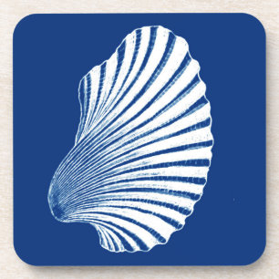 Porta-copo Impressão de Bloco de Shell Scallop, Azul Cobalt 