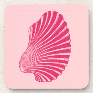 Porta-copo Impressão de Bloco de Shell Scallop, Fuchsia e Ro