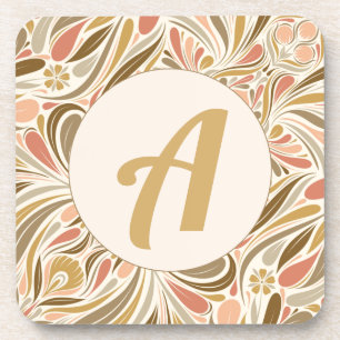 Porta-copo Impressão de Boho Colorido com Monograma Retroativ