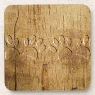 Porta-copo Impressão de Cães de Madeira