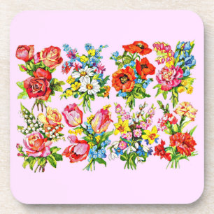 Porta-copo impressão de coleção de flores florais épicas
