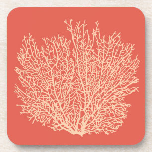 Porta-copo Impressão de Coral do Ventilador, Peach on Deep C