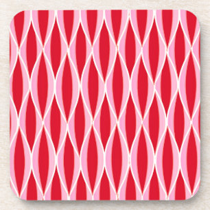 Porta-copo Impressão de fita do século médio - vermelho e 