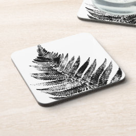 Porta-copo Impressão de Folha de Fern Preta e Branca
