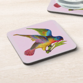 Porta-copo impressão de pássaro vitoriano ultra colorido