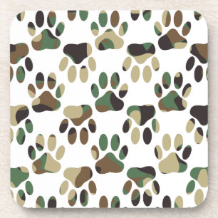 Porta-copo Impressão de Pata de Cachorro Padrão de Camo
