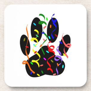 Porta-copo Impressão De Pata De Cão Com Confetti E Streamer