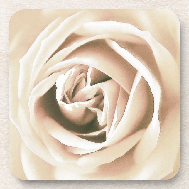 Porta-copo Impressão de rosa branco (Frente)