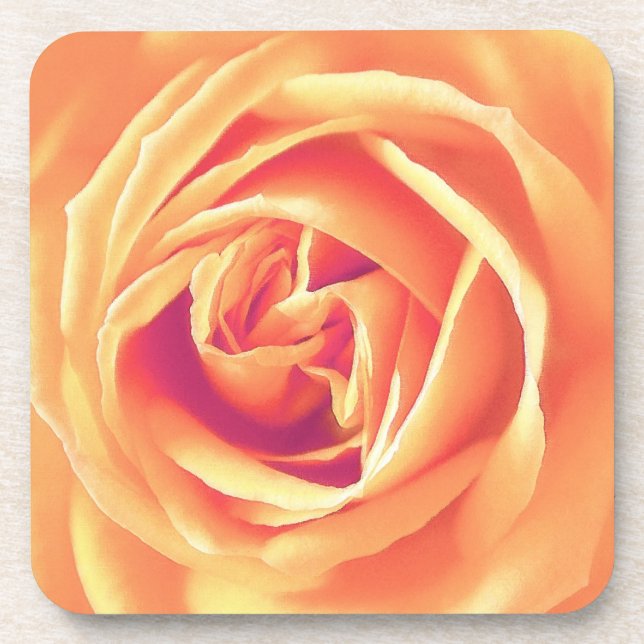 Porta-copo Impressão de rosa de laranja pastel (Frente)