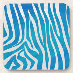 Porta-copo Impressão de Zebra Azul e Branco