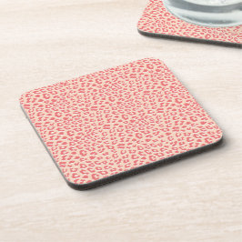 Porta-copo Impressão Leopardo Branco Coral