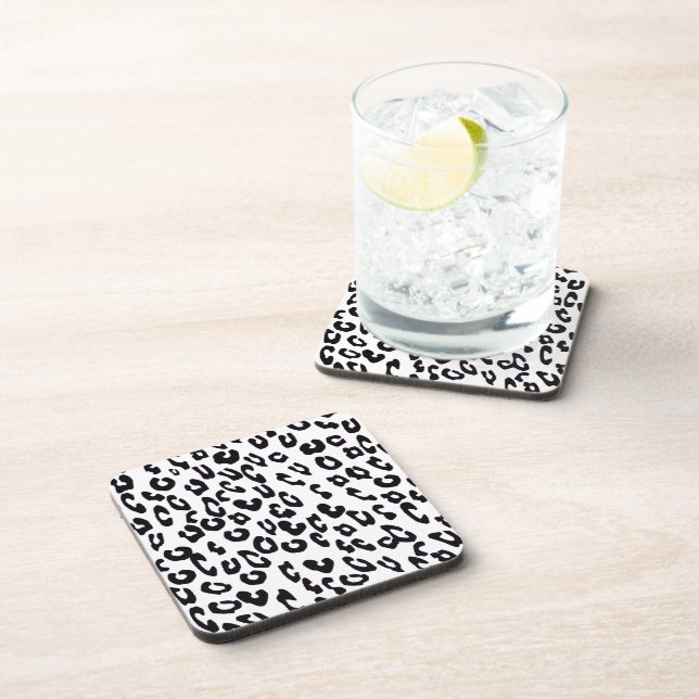 Porta-copo Impressão Leopardo Preto E Branco (Lado Direito)