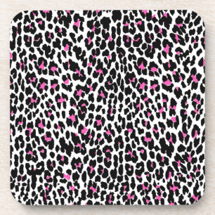 Porta-copo impressão-leopardo rosa