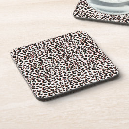 Porta-copo Impressão Preta Castanho e Leopardo Branco