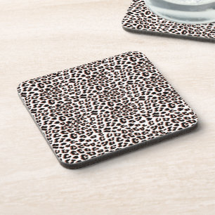 Porta-copo Impressão Preta Castanho e Leopardo Branco