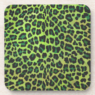 Porta-copo Impressão Preto-Leopardo e Verde
